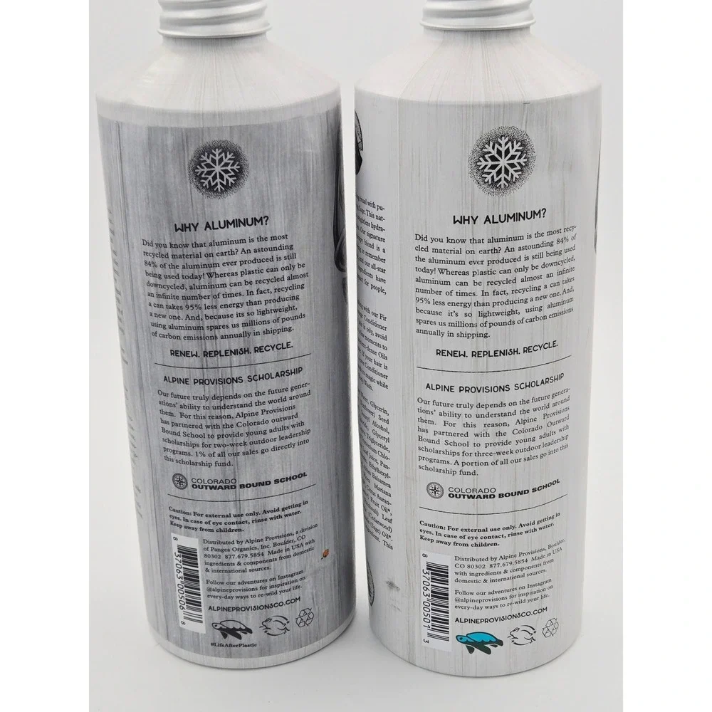 Alpine Provisions Fir + Sage Shampoo & Conditioner Set 16.9oz Aluminum Bottle